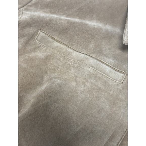 Vintage Y2K Eddie Bauer Seattle 1X Suede Women's Tan Suede Full Zip Jacket - Picture 4 of 13